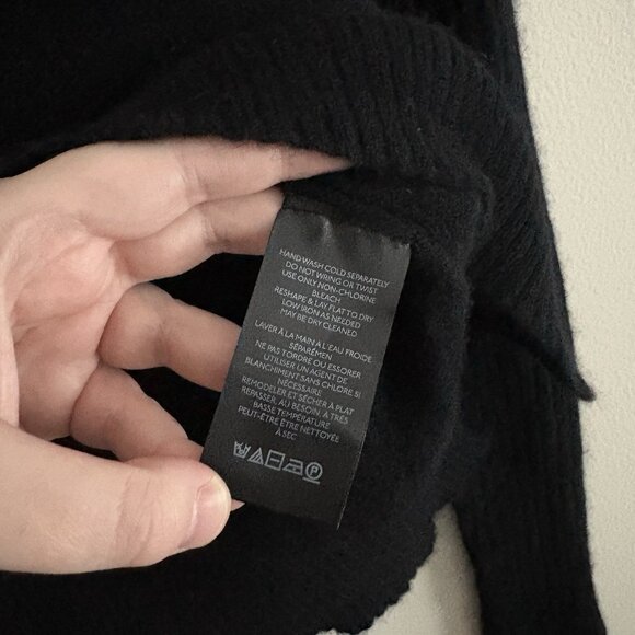 Free People Women S Black Soft Pullover Aubrey 100% Cashmere Turtleneck Sweater - Picture 9 of 11